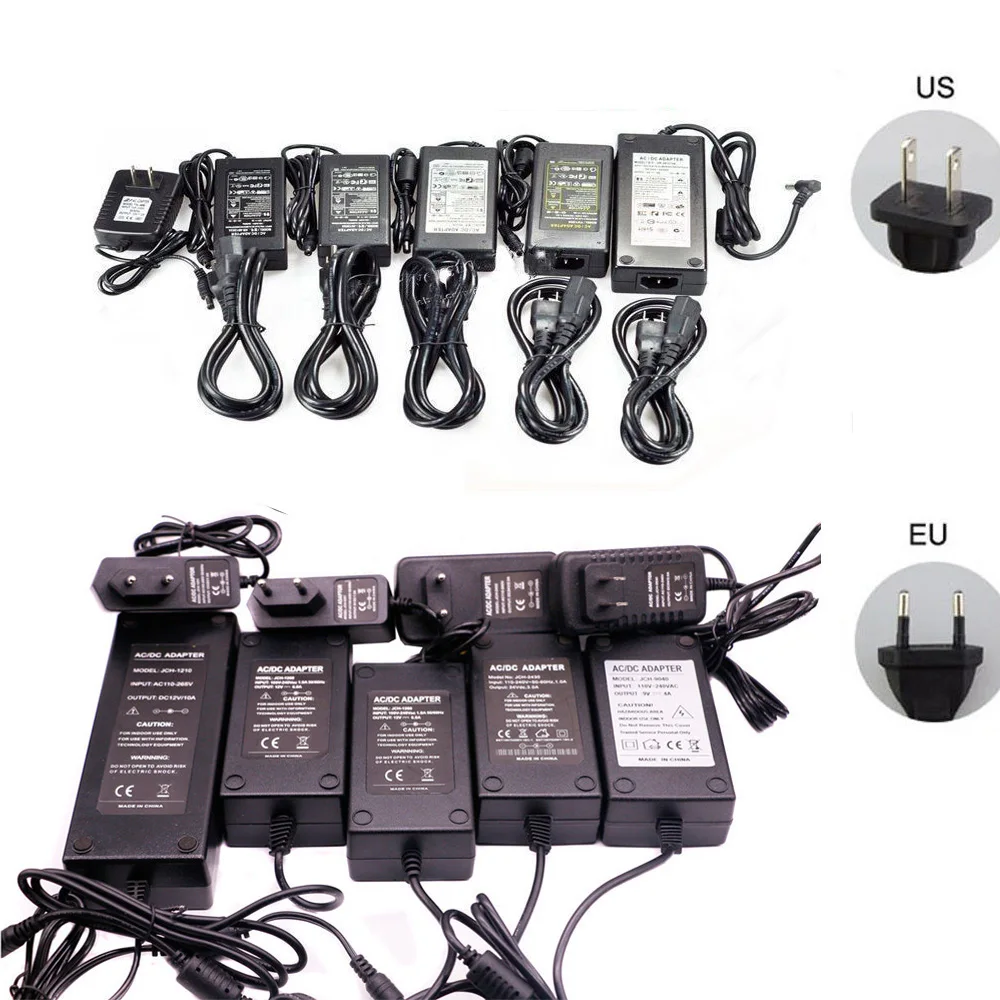 

DC Power Adapter Supply Charger adapter 5V 9V 12V 24V/1A 2A 3A 5A 6A 8A 10A EU/US Plug 110-220V To 12V For LED Strip light