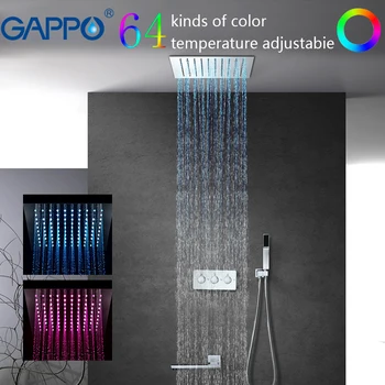 شراءGAPPO دش صنبور شلال الحمام خلاط صنبور LED المطر دش مجموعة صنبور حمام الحنفية الحائط المطر أدوات دش
