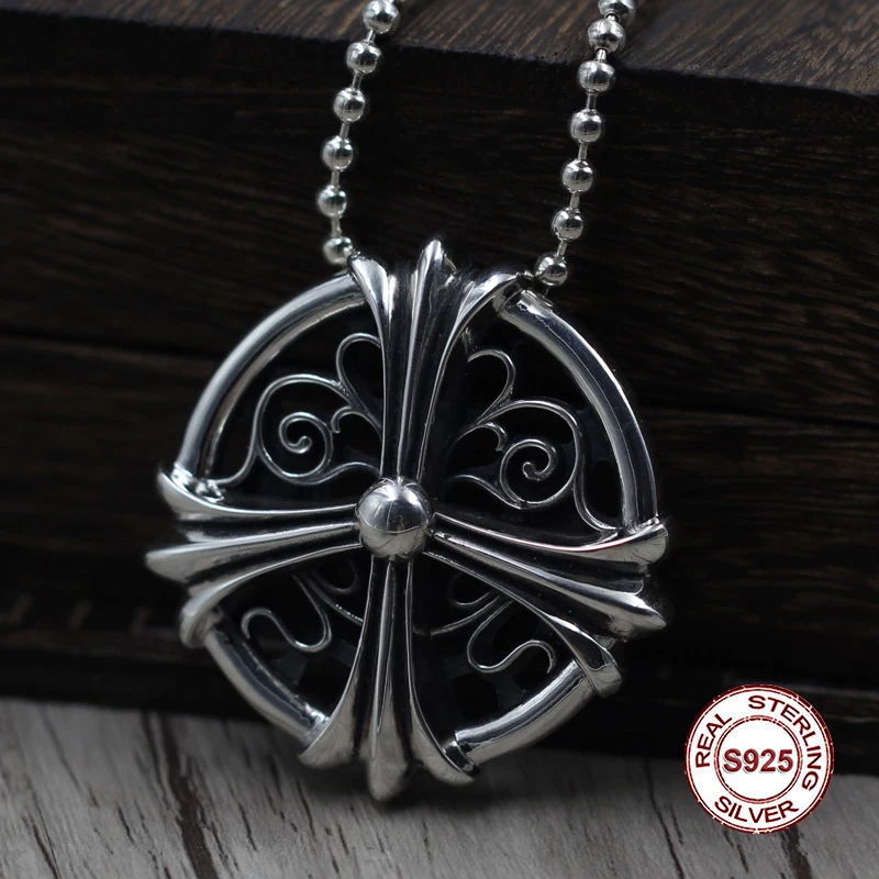 Crosses S925 Sterling Silver Pendant Personalized Fashion Punk Retro