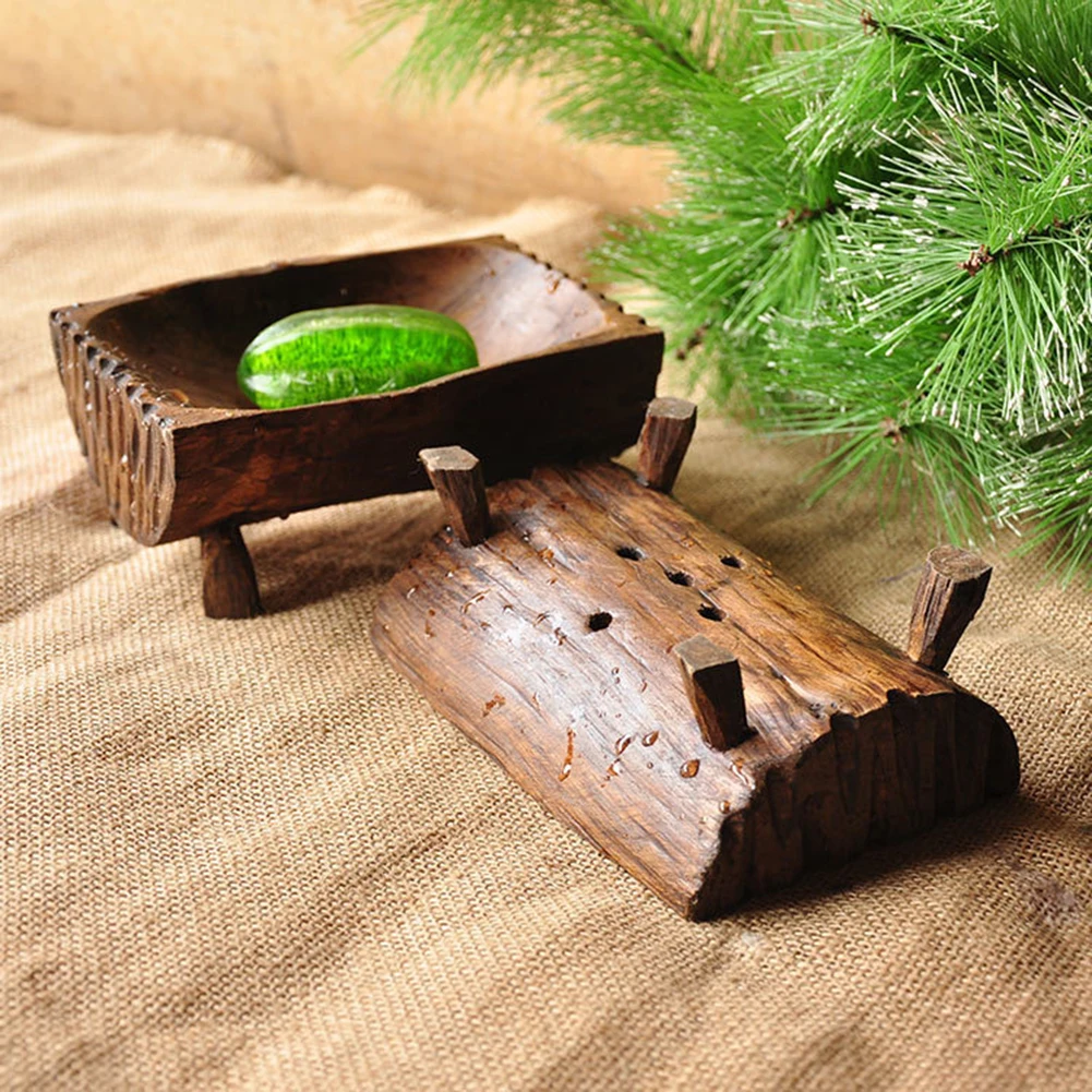 

Creative Handmade Natural Wooden Soap Dish Tray Holder Storage Rack Wood Soap Box for Bath Shower Bathroom Home Hotel
