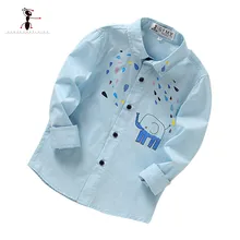 Kung Fu Ant Новое поступление года отложной воротник характер белого и синего цвета оранжевые футболки Рубашки для мальчиков 2649