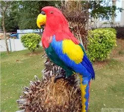 Моделирование меха и перья попугай большой 43 см красочный попугай жесткий модель украшения дома подарка h1335
