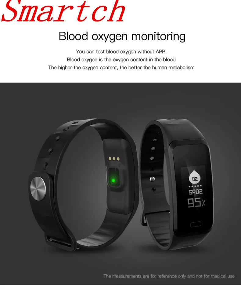 Smartch R1 Smart Bracelet Heart Rate Monitor Band Pedometer Sports Activity Tracker Monitor Touch Fitness Watch