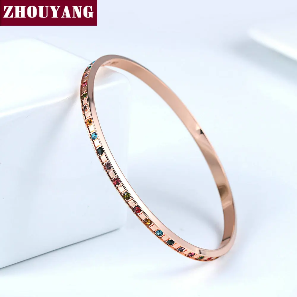 

Bangle For Women Luxury Style Made with Genuine Austrian Crystals 3 Color Fashion Jewelry Party Gift B044 B047 B049 ZHOUYANG