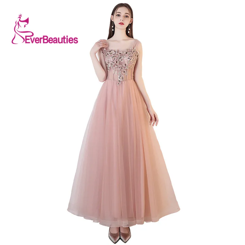 Evening Dresses Long 2019 Elegant Beaded Appliques Prom Dresses Abiye Beaded Evening Gown Vestido De Festa Longo