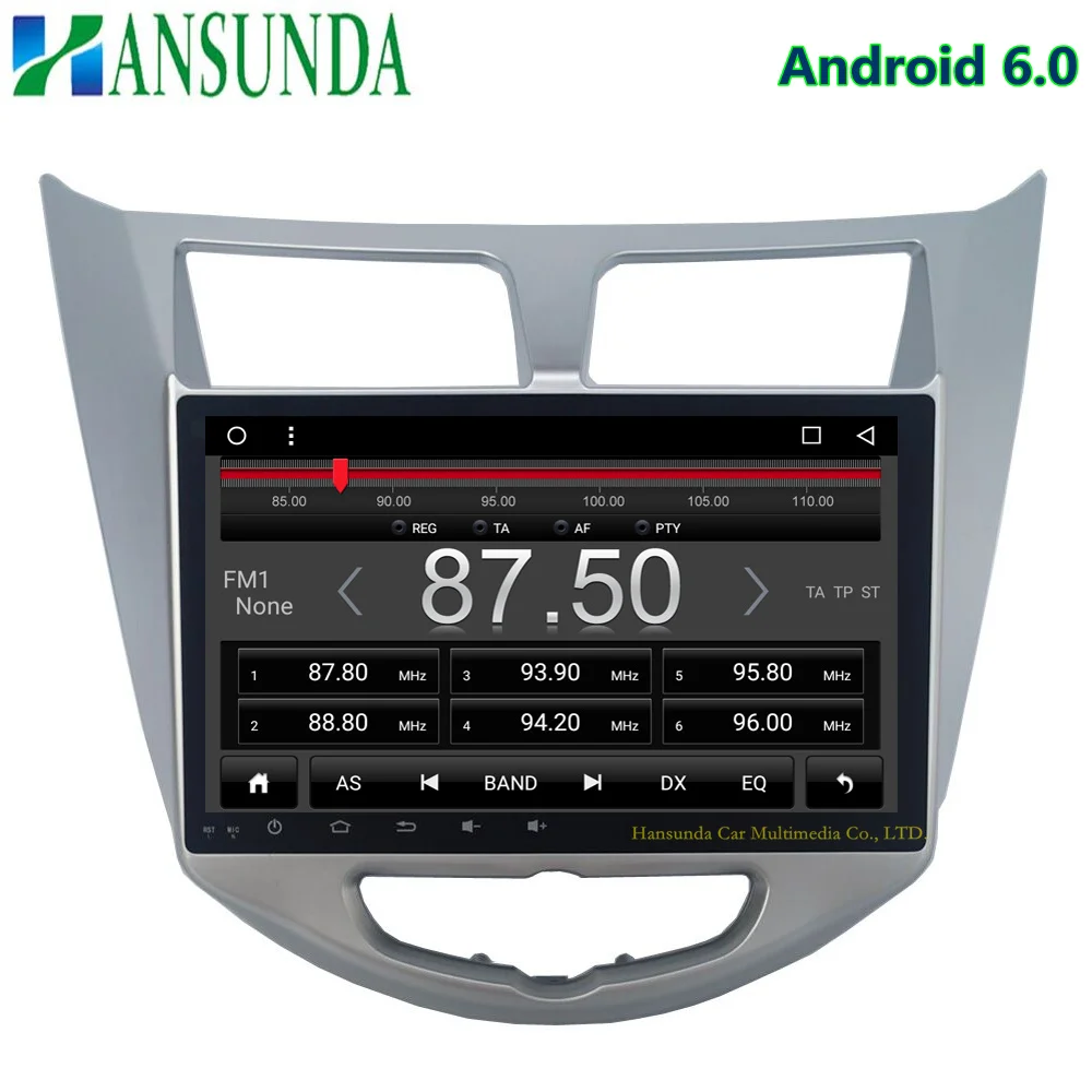 Excellent Android 6.0 HD 1024 X 600 Capacitive screen Car DVD For Hyundai Solaris /Accent  Verna with 3G 4G WIFI GPS free map mirror link 3