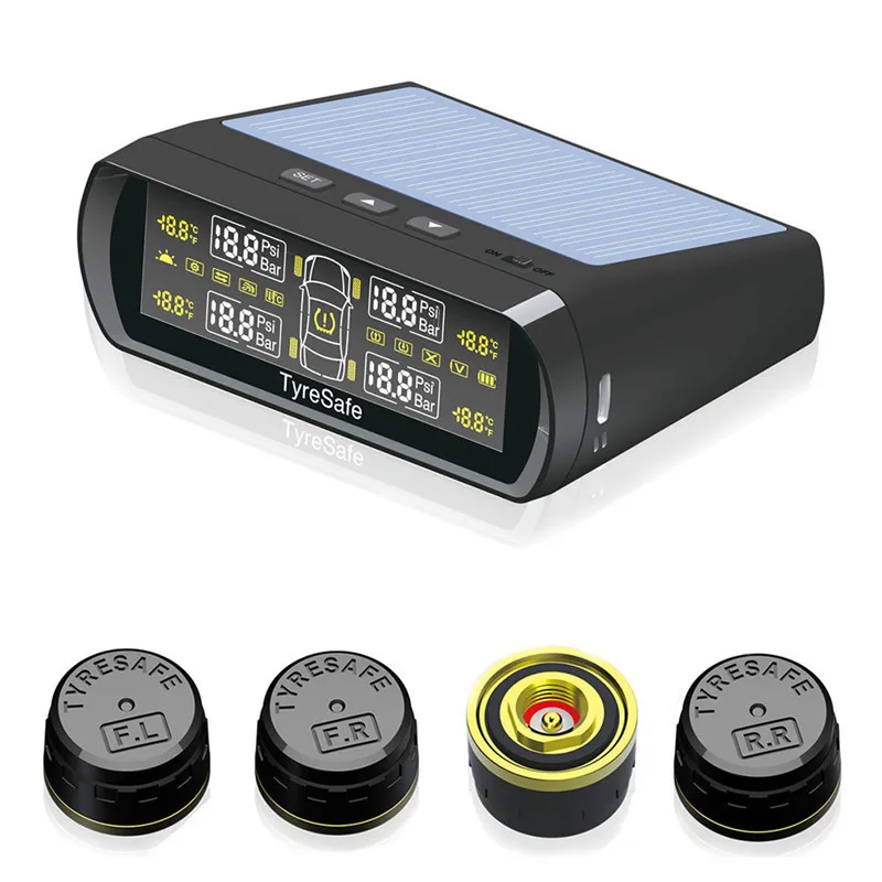 

New Arrival Tyresafe TP400 TPMS with Colorful Solar Auto Charged Display Mini External sensors Can Show Pressure and Temperature