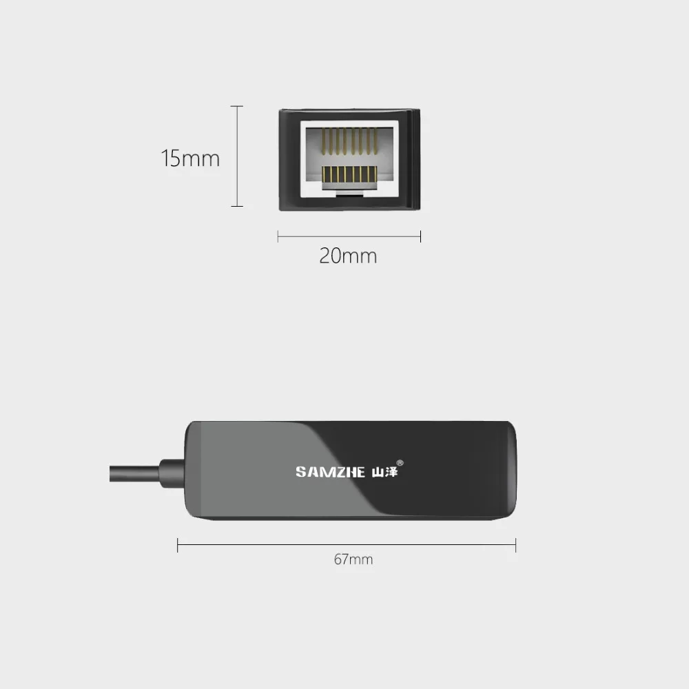 SAMZHE USB 3,1 usb type C для RJ45 Gigabit Ethernet LAN сетевой адаптер черного цвета(USB-C и Thunderbolt 3 порт совместим