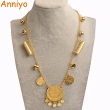 Anniyo 51 см, турецкие монеты с достоинством в лиру ожерелья для женщин/девочек традиционная нация Металл Арабская Турецкая Бижутерия Подарки в Ираке#010801