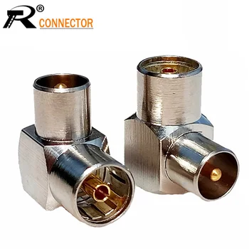 

10pcs DVB-T TV PAL Right Angle Connector Female Socket to Male Plug RF Adapter 90 Degree TV Pal Converter Wholesales