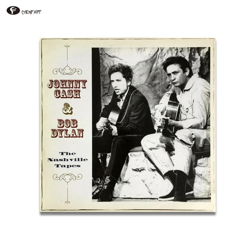 

CHENFART Posters and Prints Johnny Cash & Bob Dylan Wall Pictures for Bedroom Pop Art no Framed Canvas Painting