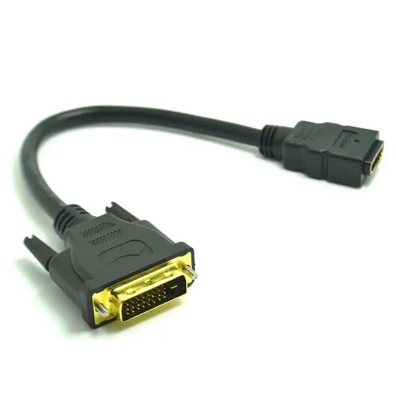 DVI 24+ 1 штекер в HDMI Женский адаптер конвертер кабель 20 см для lcd HD tv xbox ТВ-проектор коробка, почтой Китая с номером отслеживания