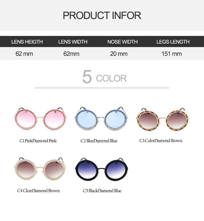 New Fashion Diamond Round Sunglasses (32)