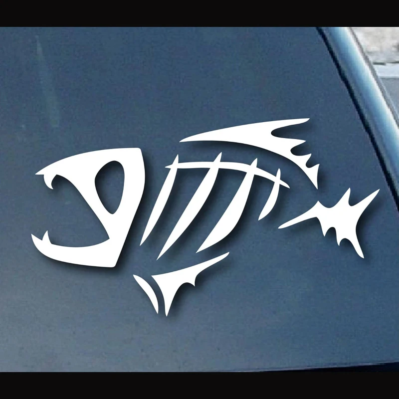 

G.Loomis Fish Bones Fear No Run Bumper Sticker Car window ironman Die Cut decal 6" (White)