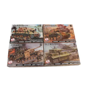 

TAIHONGYU 1:72 4D Model WWII 4pcs Tank Models Military Collections Assemble Model Kit