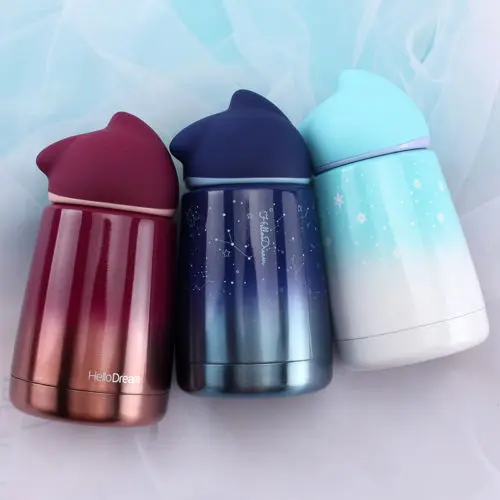 

For Cute Animal Cartoon Cup Gradient Stainless Steel Vacuum Mug Thermos Bottle