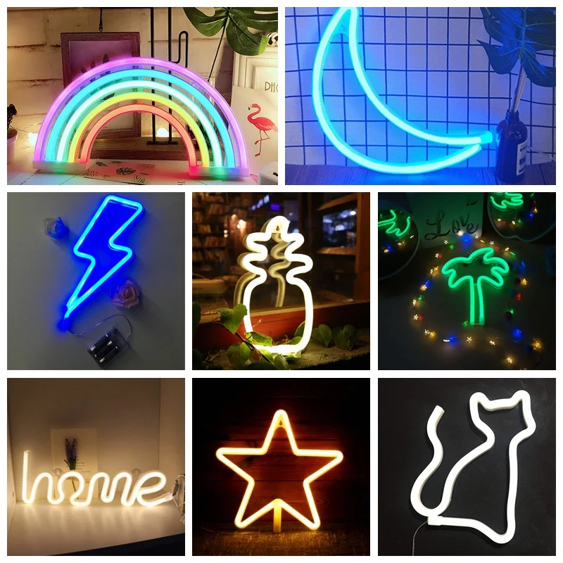 

2019 Creative Neon Sign Light Kids Room Night Lamp Coffee Bar Mural for Room Home Party Wedding Decoration Xmas Gift Neon Lamp