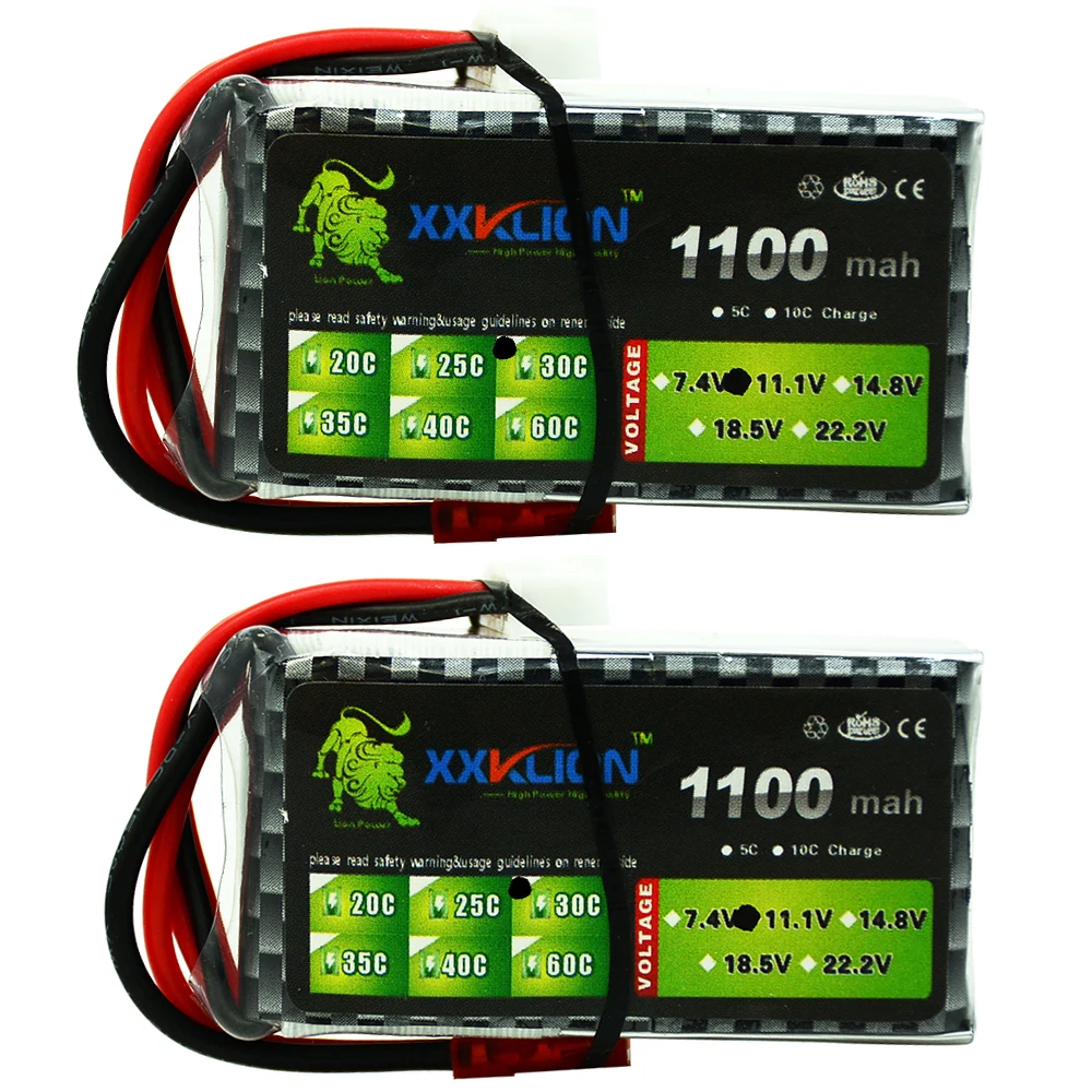 

2pcs Package XXKLION Li-po Battery For RC Racing Helicopter Drone of 11.1V 3S 1100mAh 25C 30c Lipo Battery free shipping