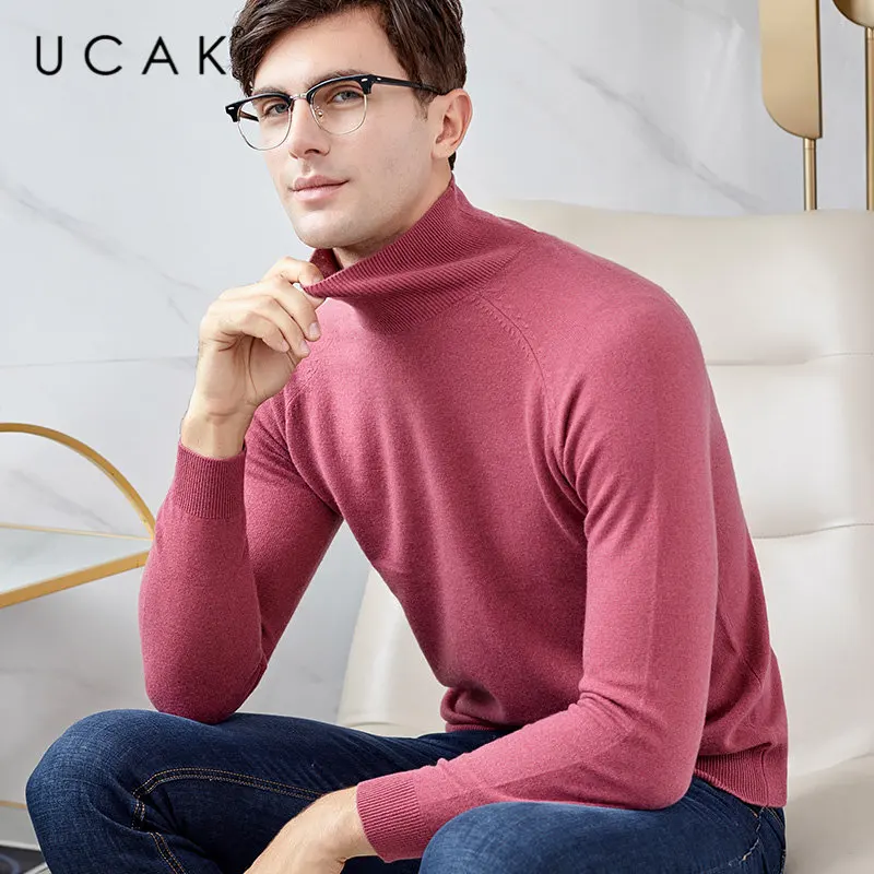 UCAK Brand Sweater Men Autumn Winter Soft Cashmere Sweaters Thick Warm Turtleneck Pull Homme Pure Merino Wool Pullover Men U3012 UCAK Brand Sweater Men Autumn Winter Soft Cashmere Sweaters Thick Warm Turtleneck Pull Homme Pure Merino Wool Pullover Men U3012