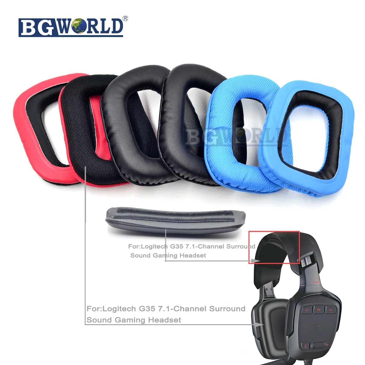 Bgworld New 1pair Headphone Replacement Earpads Ear Pads Cushions For