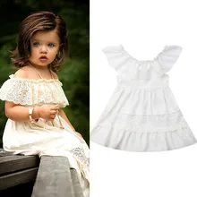 2019 Summer Kids Dresses Baby Girls White Lace Off Shoulder Ruffle Tutu Dress Toddler Baby Girl Clothes Party Beach Sundress 2019 Summer Kids Dresses Baby Girls White Lace Off Shoulder Ruffle Tutu Dress Toddler Baby Girl Clothes Party Beach Sundress