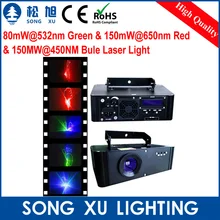 80mW@ 532nm зеленый и 150mW@ 650nm красный и 150MW@ 450NM Буле лазерный свет/SX-360-SD-RGB
