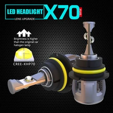1 компл. 9004/HB1 9007/HB5 120 Вт 15600LM XHP-70 объектив 4SMD C Здравствуйте ps X70 светодио дный фар спереди лампы накаливания Turbo вентилятор W Здравствуйте te 6000 К Здравствуйте/L луч