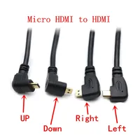 זווית ישרה HDMI Cable כדי מיקרו מיני מתאם נקבה HDMI 90 HDMI תואר זווית ישרה זכר ל 15 ס"מ חוט מאריך HDMI AF (3)