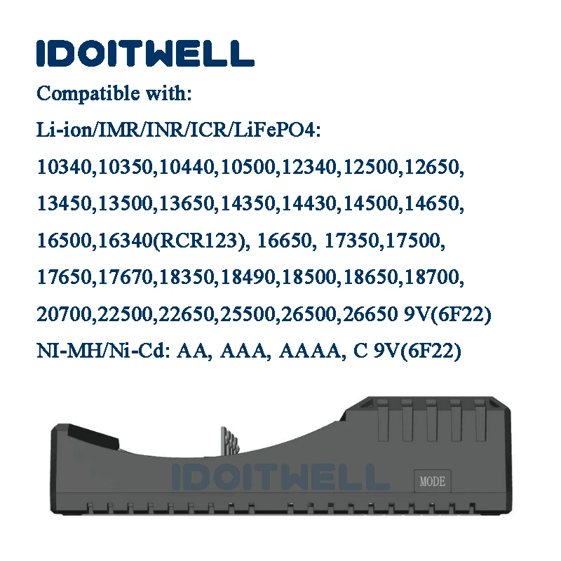 Универсальное зарядное устройство для никель-металл-гидридных и литиевых быстрое зарядное устройство 26700 26650 22650 18650 18500 17670 17500 16340/CR123 14500 10440 6F22/9V зарядное устройство