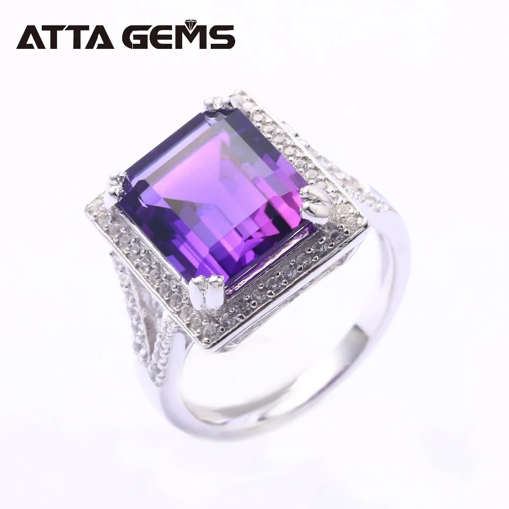 

Amethyst Sterling Silver Rings for Women Wedding Anniversary Created Amethyst Clean Quality Deep Purple S925 Women's Gifts