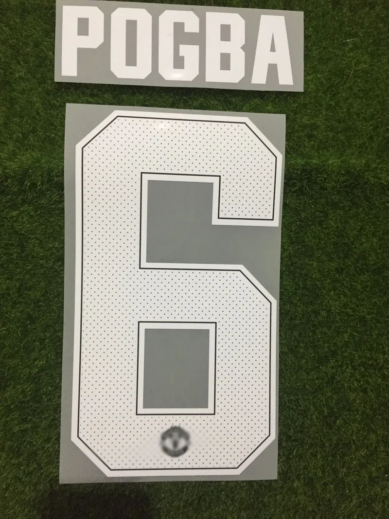 Rashford Nameset Pogba Carrick De Gea Mata Lukaku печать устойчивая стирка Флокирование