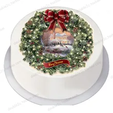 Съедобная бумага для торта Топпер, " Веселый Рождественский колокольчик Вафля съедобная бумага для переноса, рождественские съедобные торты украшения из сахара поставщик