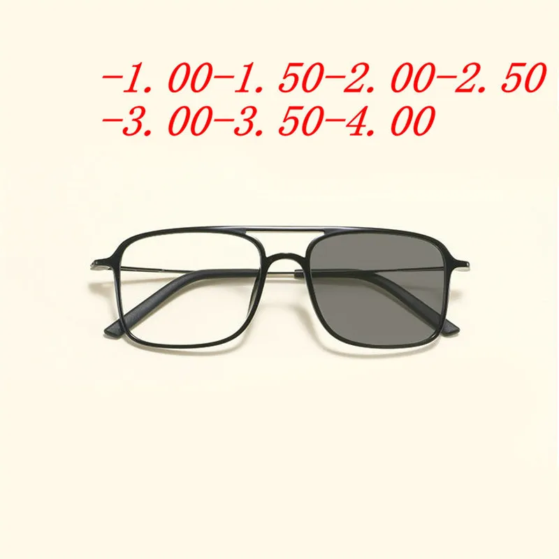 

Retro alloy square Sun Photochromic Finished Myopia Eyeglasses Frame Men Women Sun glasses Myopia Eyewear uv400 FML