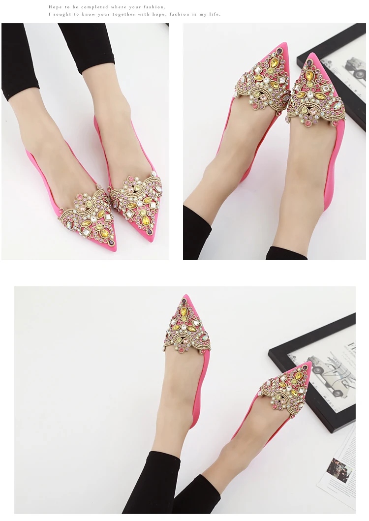Women's Soft Rhinestones Crystal Pointed Toe Flat Sexy Loafers Sandals Jelly Candy Colors Casual Party Shoes Summer A1090