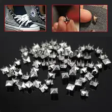 200 шт/партия 7 мм серебряные заклепки в форме пирамиды гвоздей заклепки конические заклепки для панк Рок кожевенное ремесло одежда ремень сумка обувь украшение