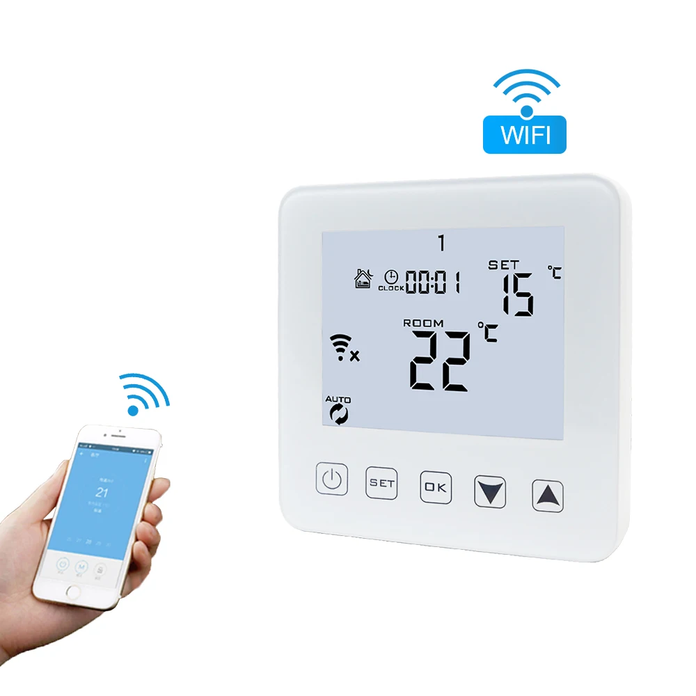 Умный термостат 16A WiFi контроллер температуры цифровой ЖК дисплей
