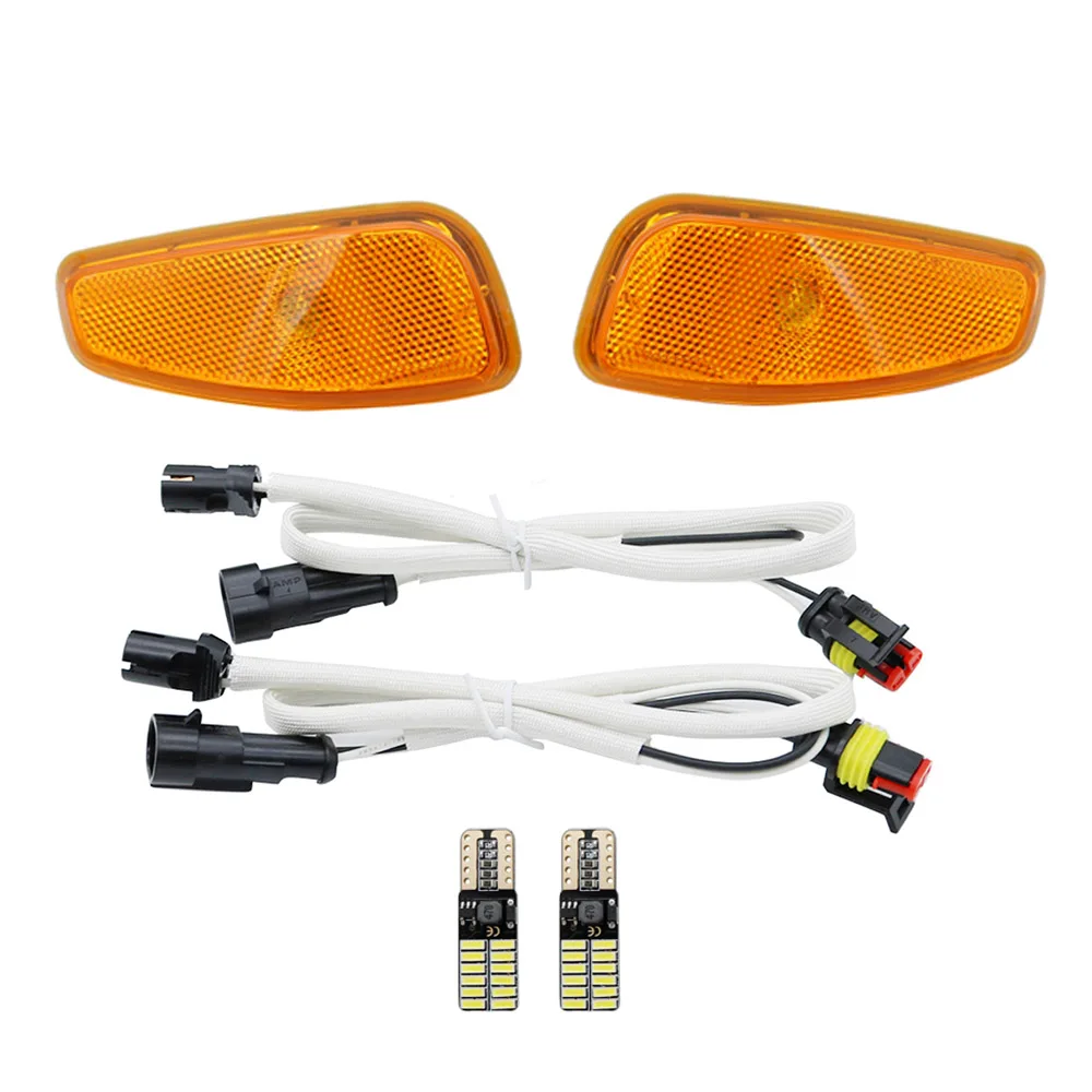 Пара дымчатые линзы Янтарный светодиодный боковые габаритные огни сигнальные лампы Обновление комплект для Jeep Renegade сбоку Аварийные огни - Цвет: Orange T10