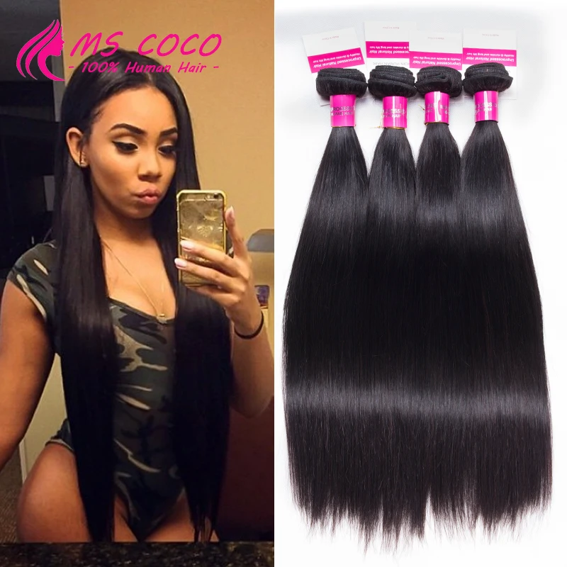 Straight Brazilian Virgin Hair 4 Bundles 8A Brazilian Virgin Human Hair Straight Rosa Hair Products Brazilian Hair Weave Bundles