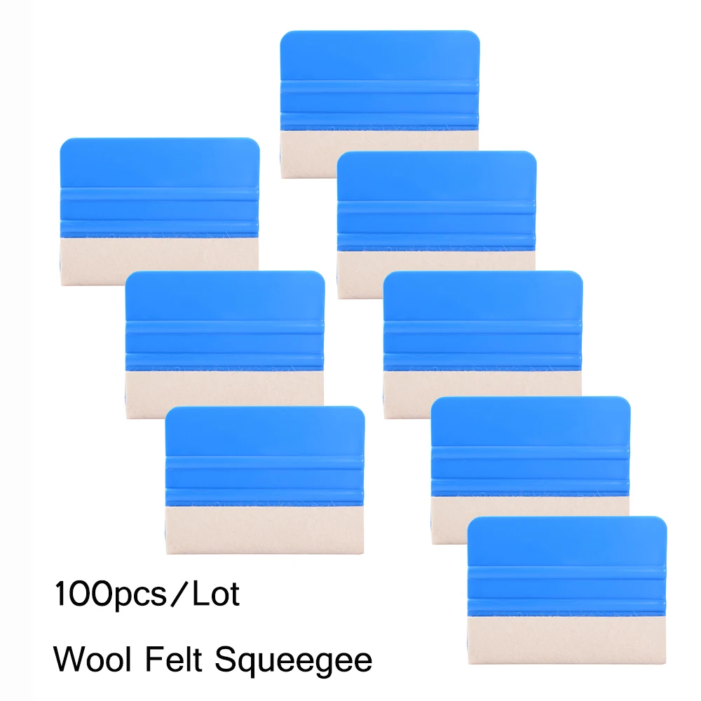 

EHDIS 100pcs Wool Edge Felt Squeegee Scraper Vinyl Car Wrap Tool Carbon Fiber Film Wrapping Window Tint Tool Car Cleaning Tools