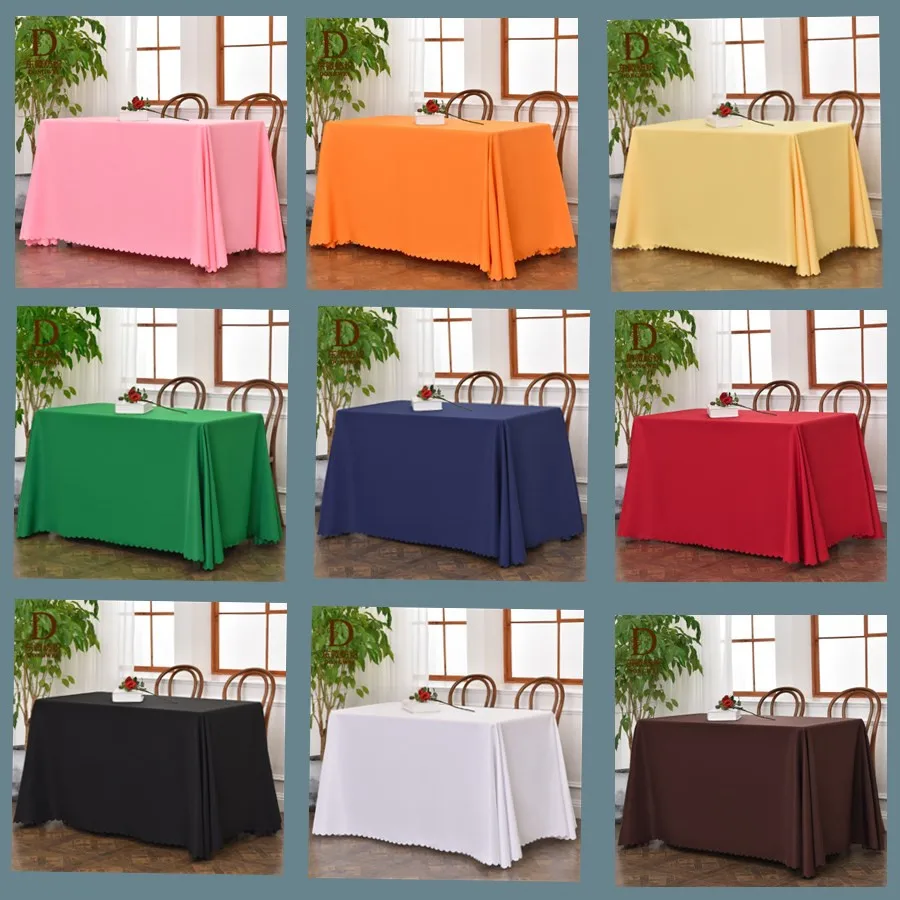 luxurious solid color rectangular polyester tablecover conference