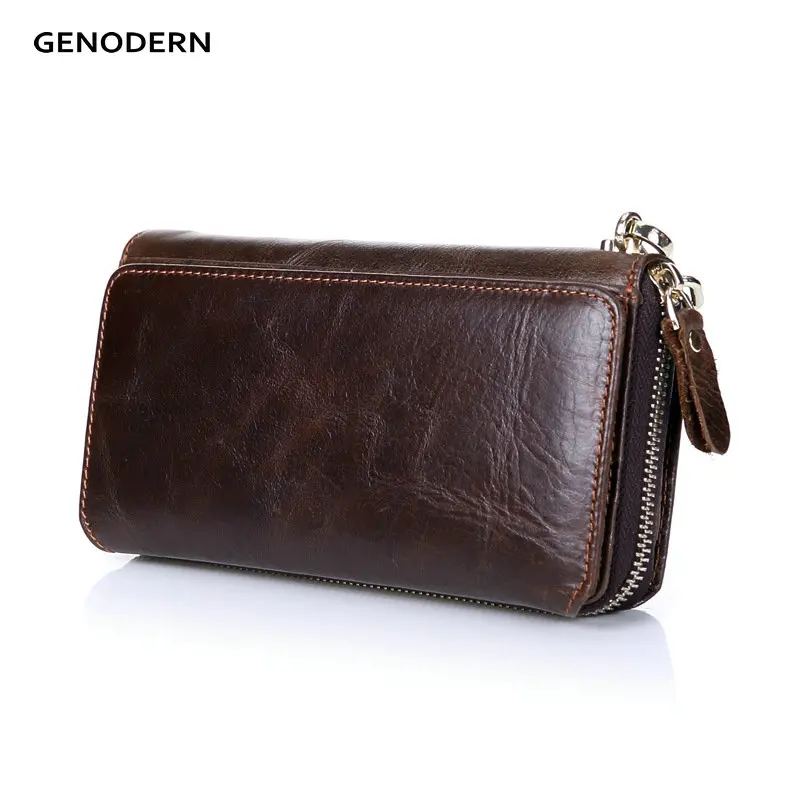 Classic Women Genuine Cow Leather Clutch Bag Soft Grain Leather Wristlet Pouch  Fit for Mibile Phone Hand Purse Hold all Wallet - AliExpress