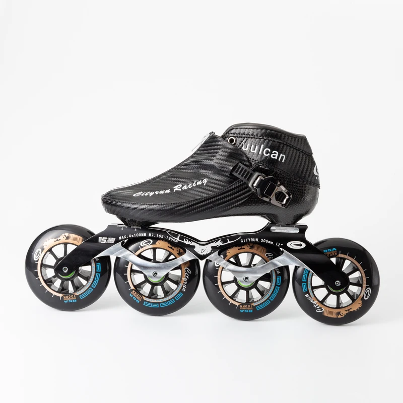 Inline Speed Skates 4 Wheel 110mm Carbon Fiber Skating Boot