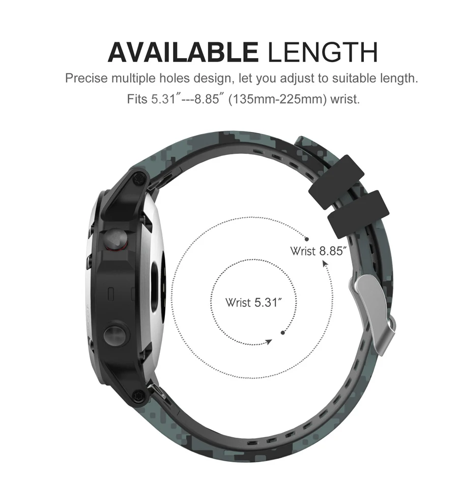Камуфляжные часы ремешок для Garmin Forerunner 935/945 Fenix5 Plus силиконовый ремешок для часов Quatix5/Сапфир/приближение S60 Braclet ремешок