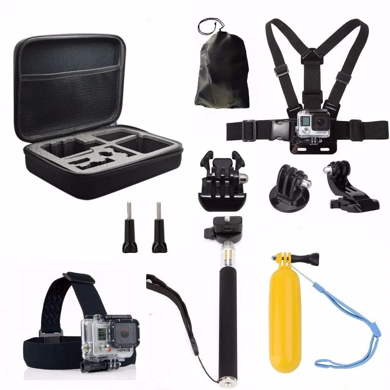 Buy Cheap 11 In 1 GoPro Go Pro Accessories Set for Gopro Hero 4 3+ 3 2 Sjcam SJ4000 SJ5000 SJ6000 SJ7000 Xiaomi Yi Wifi Action Camera set
