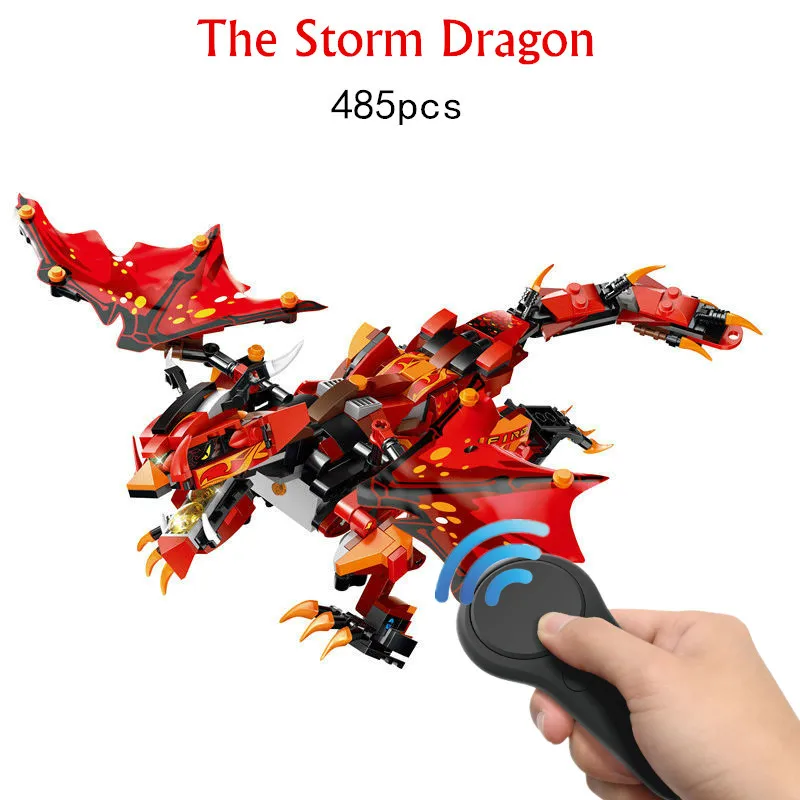 

The Thunder Dragon Storm Dragon Lord War Dragon Kungfu Dragon Set Remote control electric building blocks Kid Toys
