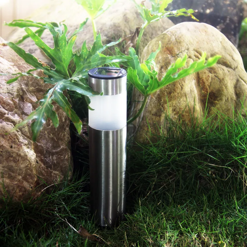 Pearlstar 4pcs Stainless Steel Led Solar Lights Garden Lawn Solar Panel