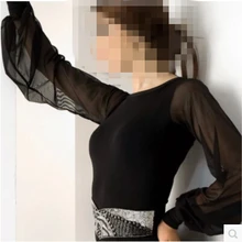 Костюм для латинских танцев, сексуальный кружевной топ с короткими рукавами для латинских танцев для женщин, куртка для соревнований по латинским танцам