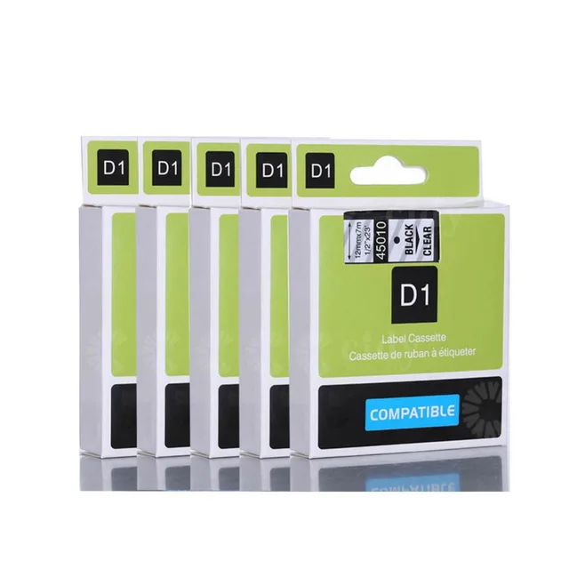 Special Price CIDY 5pcs/lot 12mm*7m black on clear 45010 labels compatible dymo d1 label printer Special Price CIDY 5pcs/lot 12mm*7m black on clear 45010 labels compatible dymo d1 label printer