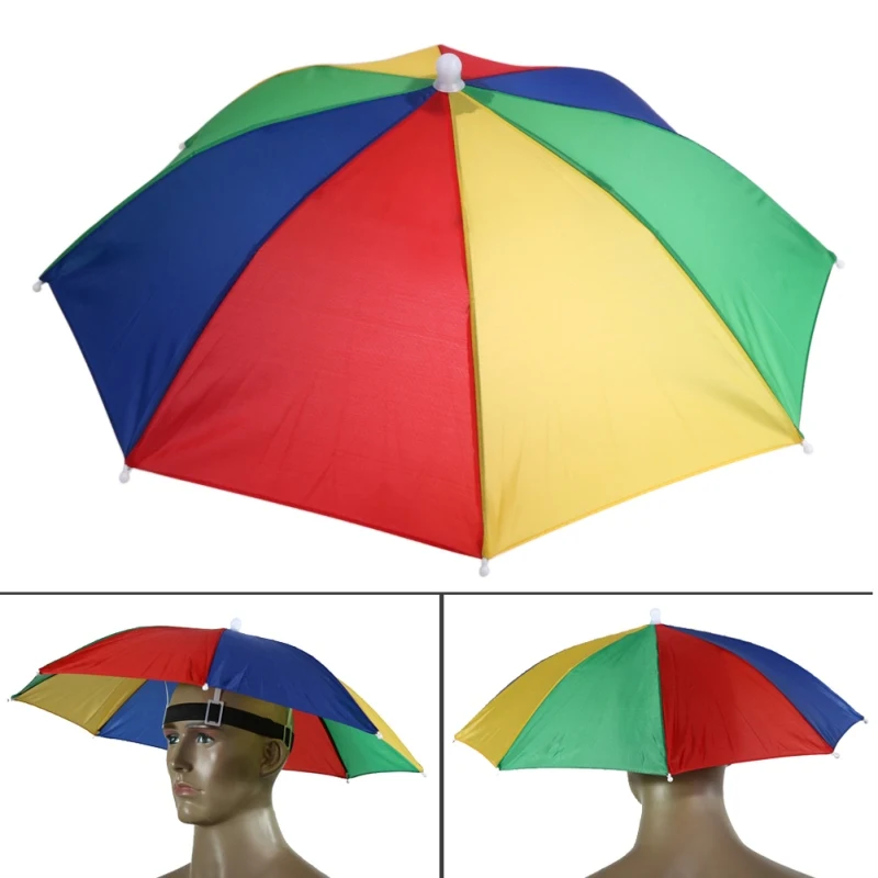 

50cm Hands Free Usefull Umbrella Hat Camping Fishing Hiking Festivals Outdoor Parasol Umbrella Hat Cap For Outdoor Hot