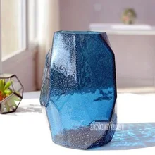 Креативная Европейская Геометрическая многогранная стеклянная ваза, домашний декор столешница Цветочная ваза с орнаментом Высота 21,5 см
